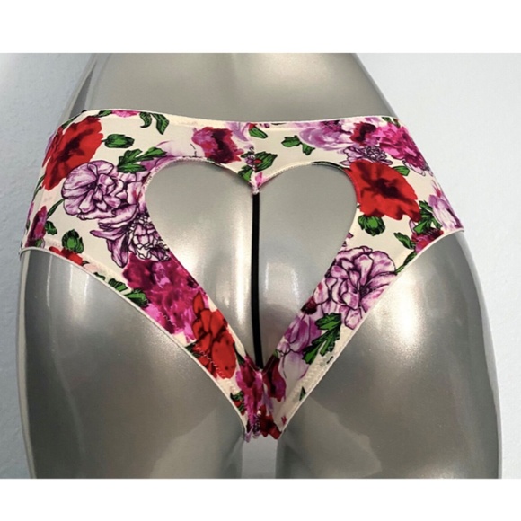 Victoria's Secret Other - Victorias Secret Nwt Very Sexy Floral Heart Cut Out Stretch Cheeky Panty